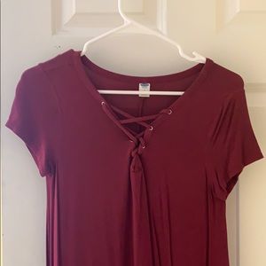Maroon T-Shirt dress